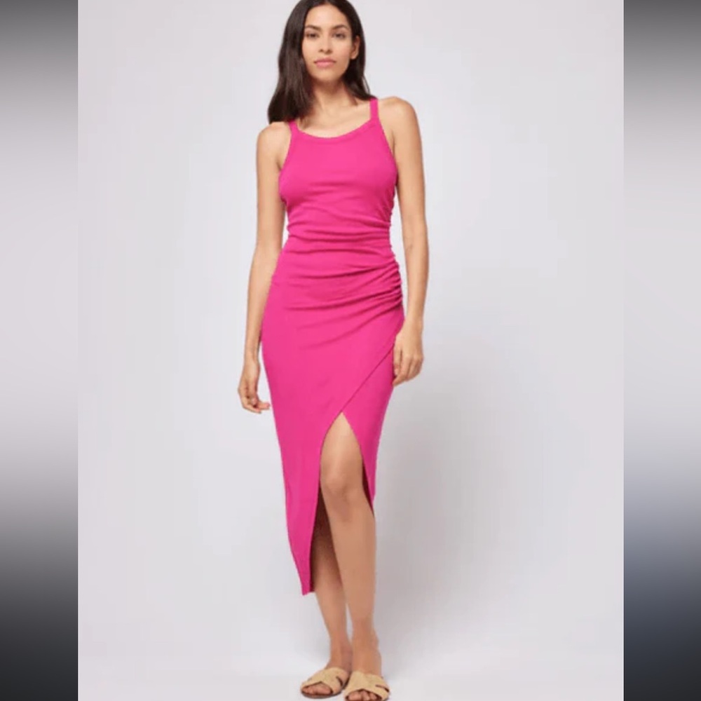 L*SPACE Hot Pink Bardot Dress